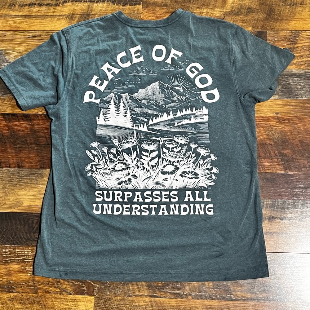 Blue green Graphic T-Shirt (M)